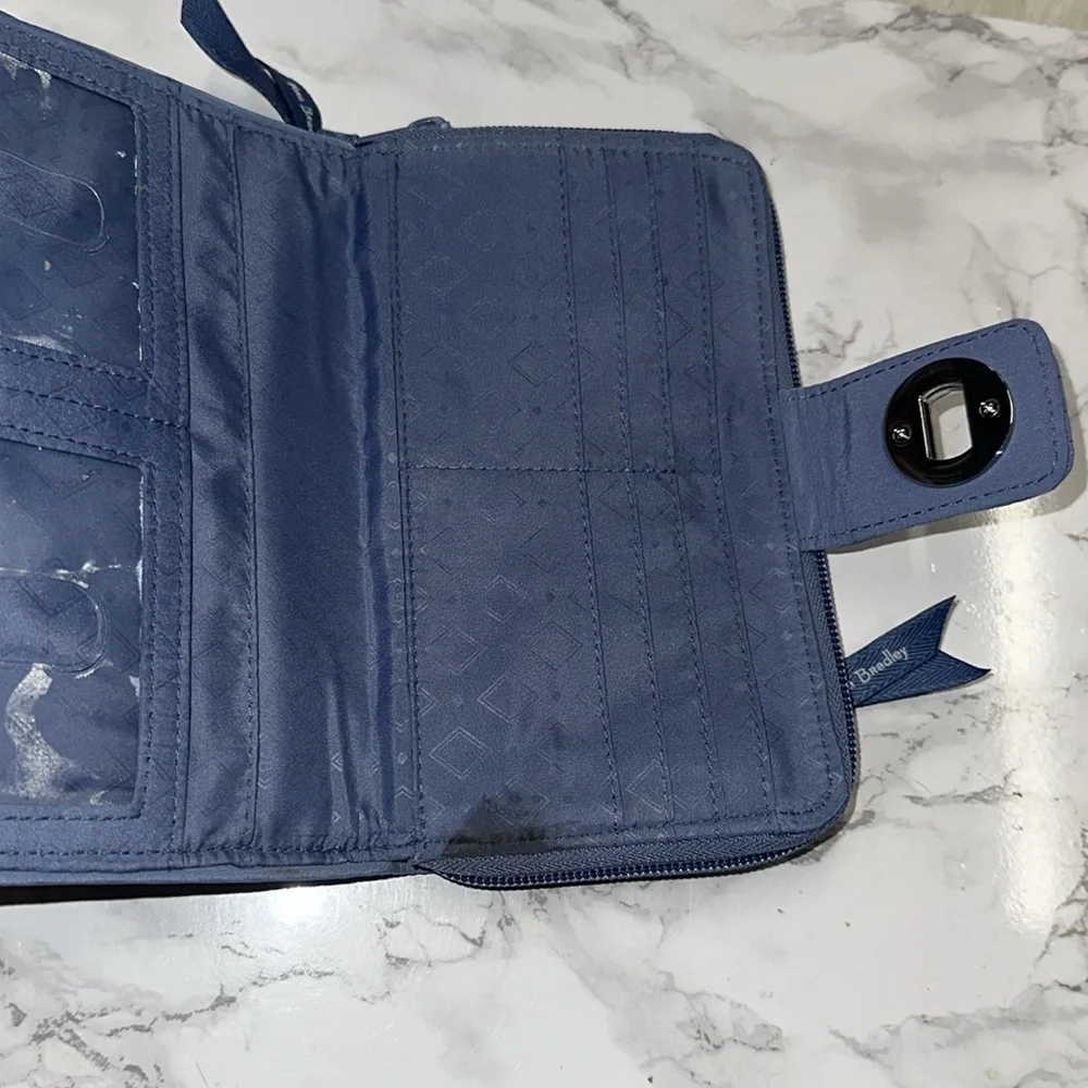 Vera Bradley Quilted Light Blue Zip-Around Wallet